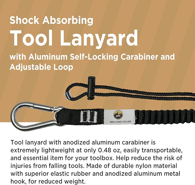 AFP Universal Full-Body Fall Protection Safety Harness with Dorsal D-Ring and Mating Buckle Legs | High-Visibility Green | Shock Absorbing Lanyard & Tool Lanyard (OSHA/ANSI)