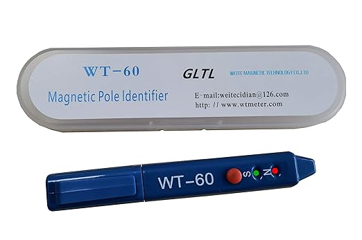 Magnetic Polarity Tester with ±5mT Sensitivity, One-Button Operation for Electric Motors/Coils/Magnets Assembly - LED N/S Detection Pen, Portable Gauss Meter with 10-Hour Battery