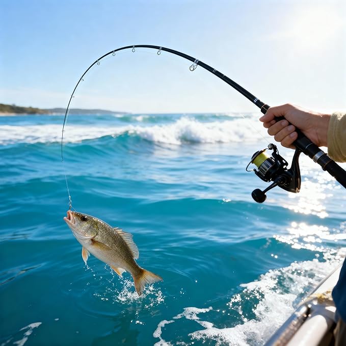 Collapsible Fishing Rod and Reel Combo, BalanZze Telescopic Fishing Rod with Spinning Reel, Portable Collapsible Fishing Pole Kit for Saltwater and Freshwater – Ideal Fishing Gift