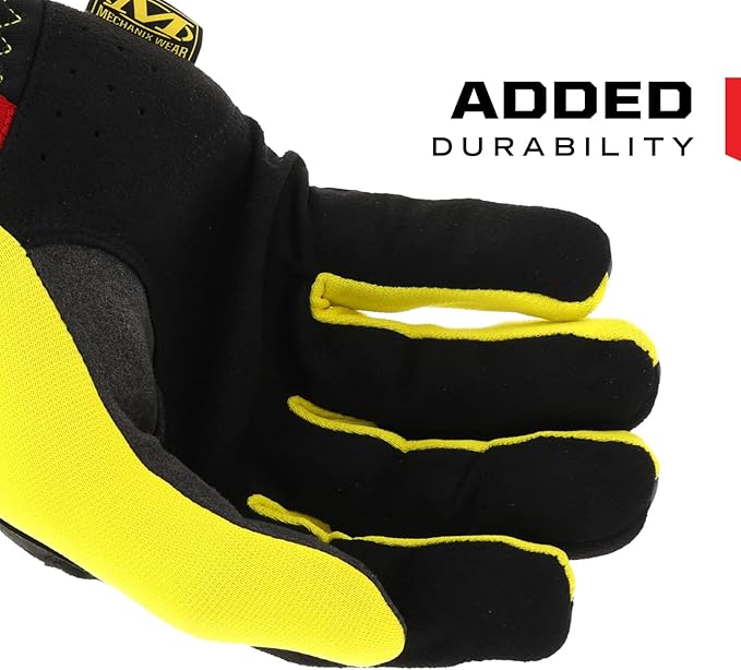 Mechanix Wear: FastFit Work Glove with Elastic Cuff for Secure Fit, Performance Gloves for Multi-Purpose Use, Touchscreen Capable Safety Gloves for Men (Yellow, Small)