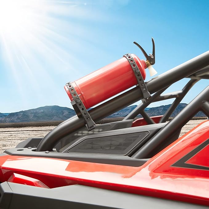 Kemimoto UTV Fire Extinguisher Holder, Adjustable Quick Release Roll Bar Fire Extinguisher Mount compatible with Polaris RZR Can Am X3 compatible with Kawasaki Teryx