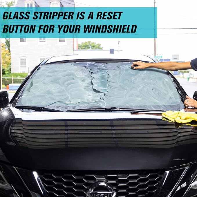 Invisible Glass 91411 Glass Stripper – Hard Water Spot Remover | Strips Coatings, Waxes, Oils & Road Film | Preps Windshields for Rain Repellent & Ceramic Coating – 4 Fl Oz (Pack of 2)