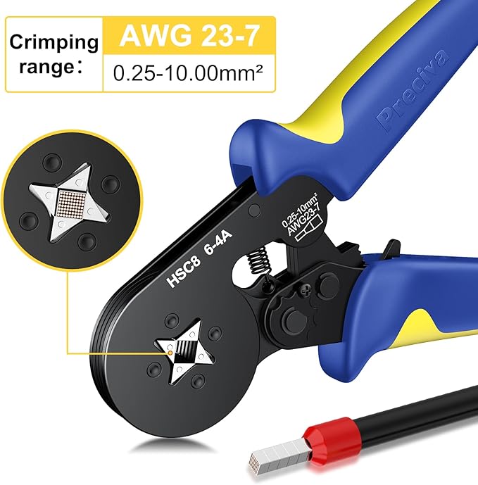 Preciva Ferrule Crimping Tool Kit with 2000PCS Wire Connectors, AWG23-7 Self-adjustable Ratchet Wire Crimping Tool Kit Crimper Plier Set (Blue)