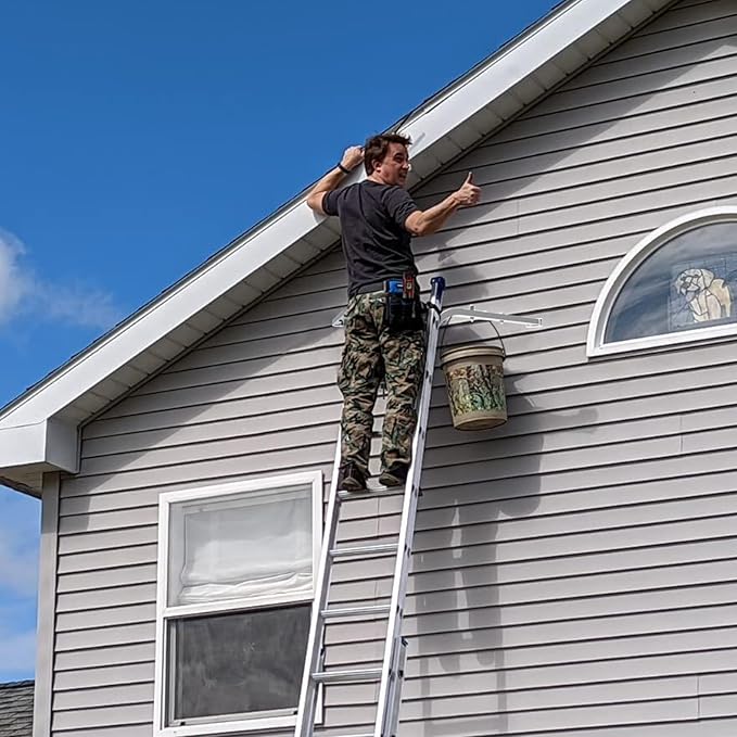 Extension Ladder Stabilizer for Roof Gutter,Ladder Standoff Stabilizer, Heavy Duty Steel Wing Span/Wall with Non-Slip Rubber Bottom Pad