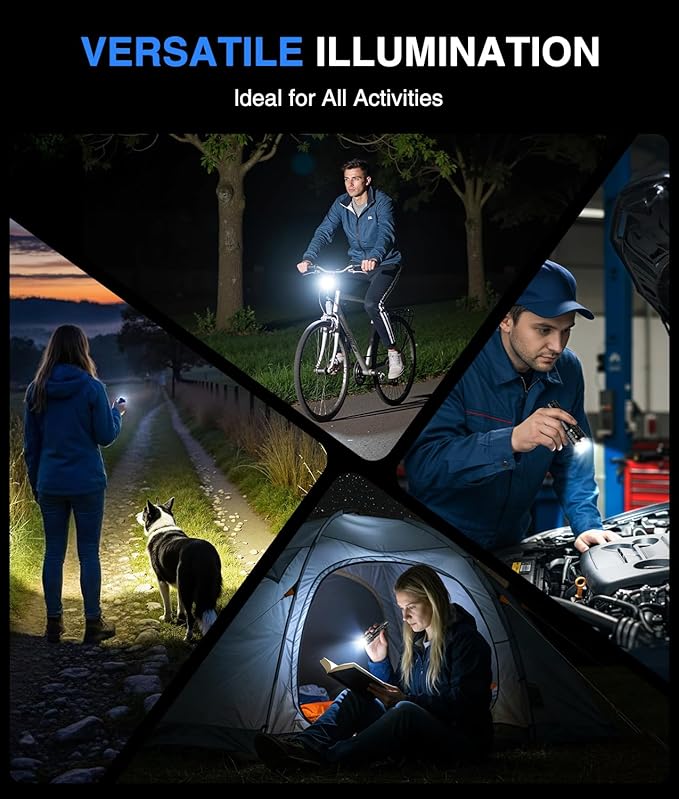 LETMY 4 Pack Rechargeable Flashlights High Lumens, 3 Modes Bright Small Flashlight for Home Tactical Flashlights Rechargeable, Zoomable LED Flashlights Waterproof for Outdoor,Camping Emergency