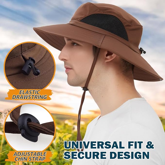 EINSKEY Wide Brim Sun Hat, UPF 50+ UV Protection Waterproof Packable Bucket Hat for Men & Women, Fishing Hiking Beach Garden