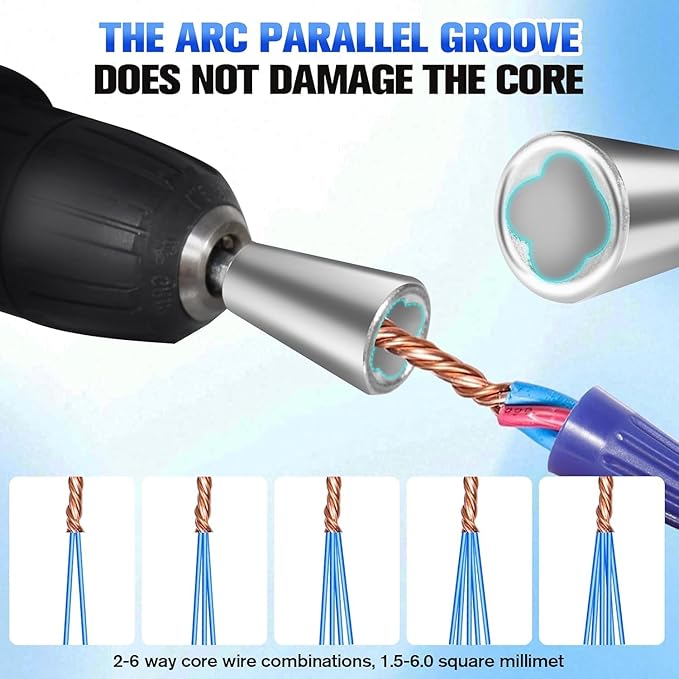 Wire Stripper Twister Tool for Drill, 35 in 1 New Wire Stripping for Drill 2025 Professional US Standard 14-12-10-8-6 Gauge Electricians Tools for Drill Wire Stripper and Twister Kit