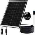 Zivif 10W USB-C Solar Charger with Glass Panel, USB Solar Panel for Security Cameras, with DC 5.5x2.1mm & Micro USB Port, IP66 Waterproof with Adjustable Mount & 7.2FT Cable