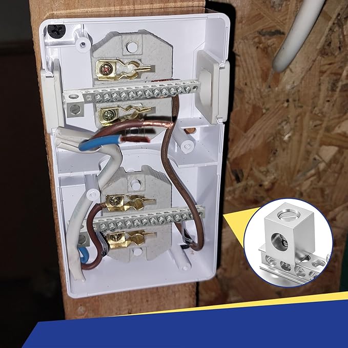 2 Set Ground Bar Kit with 17 Terminal Positions and Ground Lug Bar Aluminum Grounding Lugs for Electrical Connections