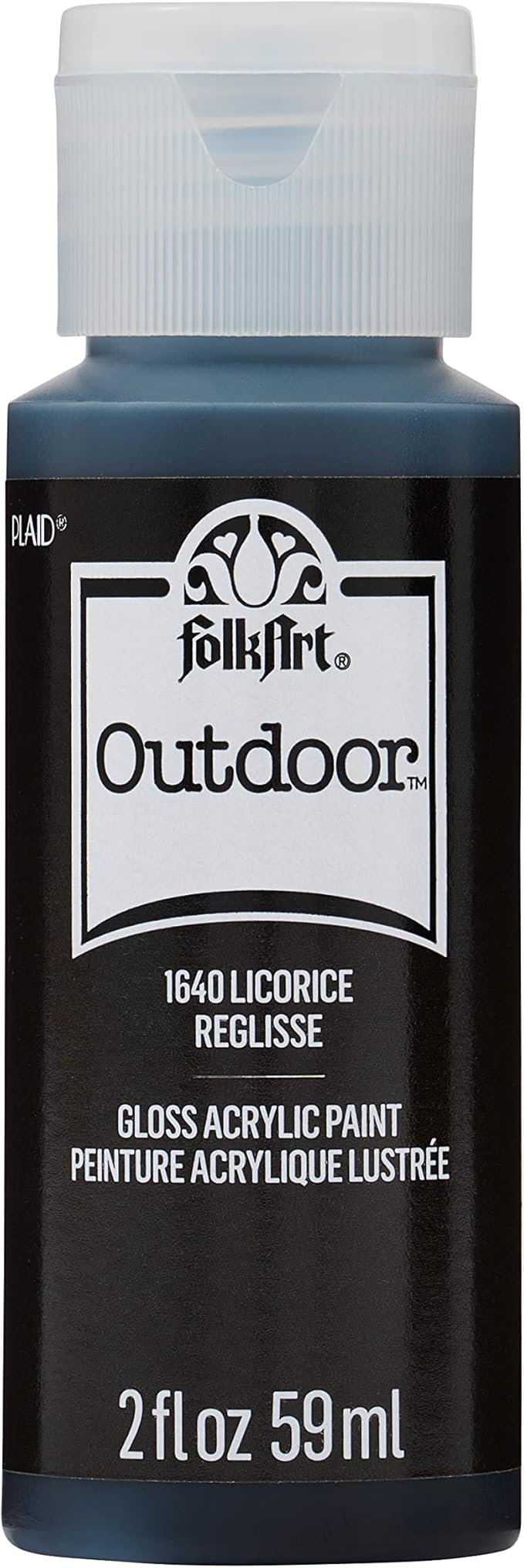FolkArt Outdoor Acrylic Paint in Assorted Colors (2 Ounce), 1640 Licorice
