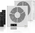 2PCS 8" Room to Room Fan with Remote, 320CFM Through Wall Air Transfer Fan with Temperature Control, Reversible Airflow Design, 10 Speeds, Quiet Balance Exhaust Vent for Bedroom, Laundry, Kitchen