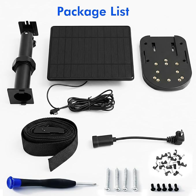 6W Solar Panel Charging Mount Compatible with Blink Outdoor 4 (4th Gen)/2k+/Outdoor XT3/XT2/XT, 360° Swivel + 90° Tilt Adjustable,IP67 Solar Charger, Internal Battery Power Supply for Blink Cam