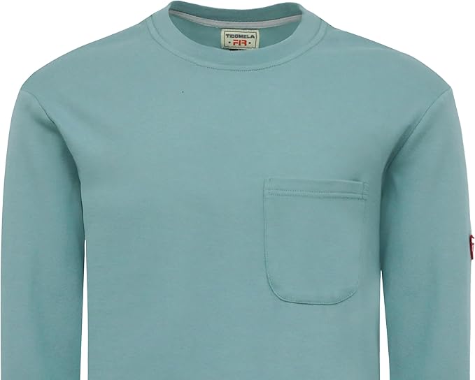 TICOMELA FR Shirts for Men Flame Resistant Shirt NFPA2112/CAT2 7oz Fire Retardant Men's Long Sleeve Henley Shirts