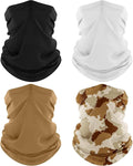 4 Pack Neck Gaiter, Cooling Breathable Face Mask UV Protection Scarf Hiking Bandana for Men/Women