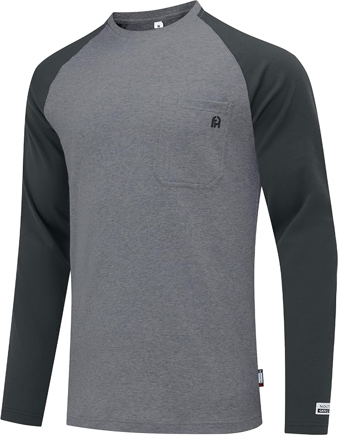 FR Shirts for Men Lightweight Fire Resistant Shirts 5.5oz for Men Long Sleeve NFPA2112/CAT2