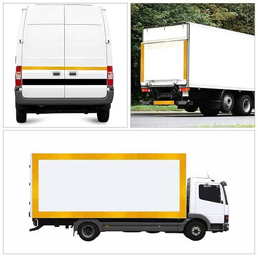 Reflective Tape, Waterproof Self Adhesive Dot Reflective Tape Outdoor Safety Caution Reflector for Trailers, Bikes, Cars（Yellow, 6 Inch x 32.8 Feet）