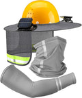 1 Set Sun Hard Hat Shade Full Brim Hard Hat Sun Visor with Solar Fans and Neck Sunshade Cover UV Reflective Strap Arm Sleeves Summer Protection Accessories