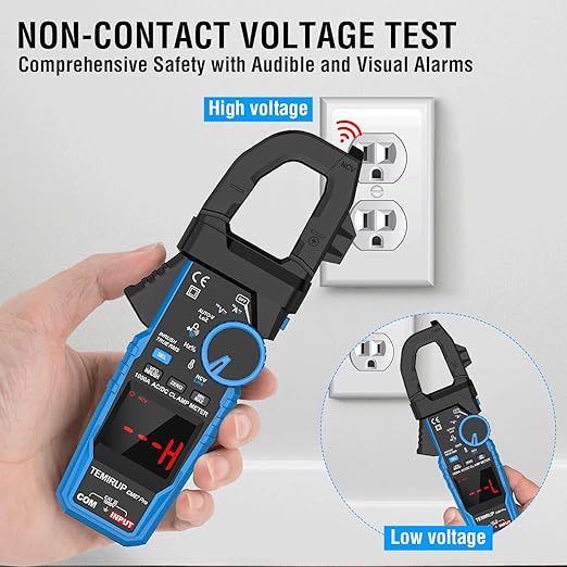 Inrush Digital Clamp Meter Multimeter - TEMIRUP T-RMS 6000 Counts 1000A Amp Voltage Tester with VFD, LOZ, Measures NCV, AC/DC Voltage Current, Continuity Capacitance Frequency Resistance, Temperature