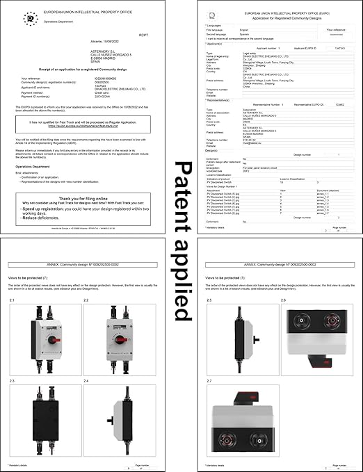 DIHOOL Solar Disconnect Switch 32 Amp DC1200V Isolator with IP66 Waterproof Enclosure for Solar Panels,Batteries,RVs and Boats