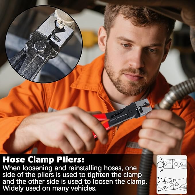 5pcs Electrical Disconnect Pliers and Connector Separator Tool for Cars, with Hose Clamp Pliers and Terminal Pin Removal Tool Set