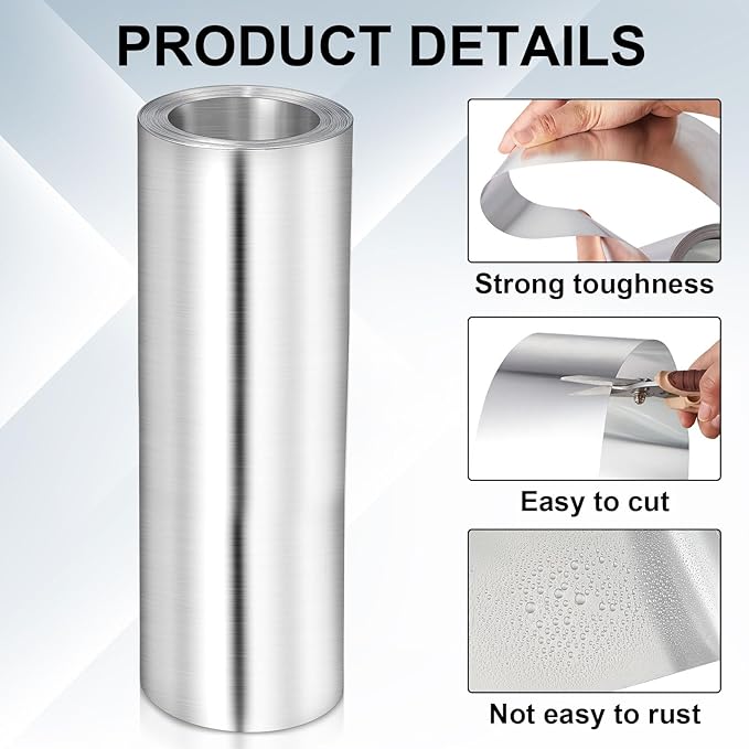 Ripeng 50 Feet 24'' x 50' x 0.0078'' Aluminum Flashing Roll Roof Flashing for Roof and Garden Preventing Roofing Stains Strip for Moss and Mildew Prevention (1 Roll)