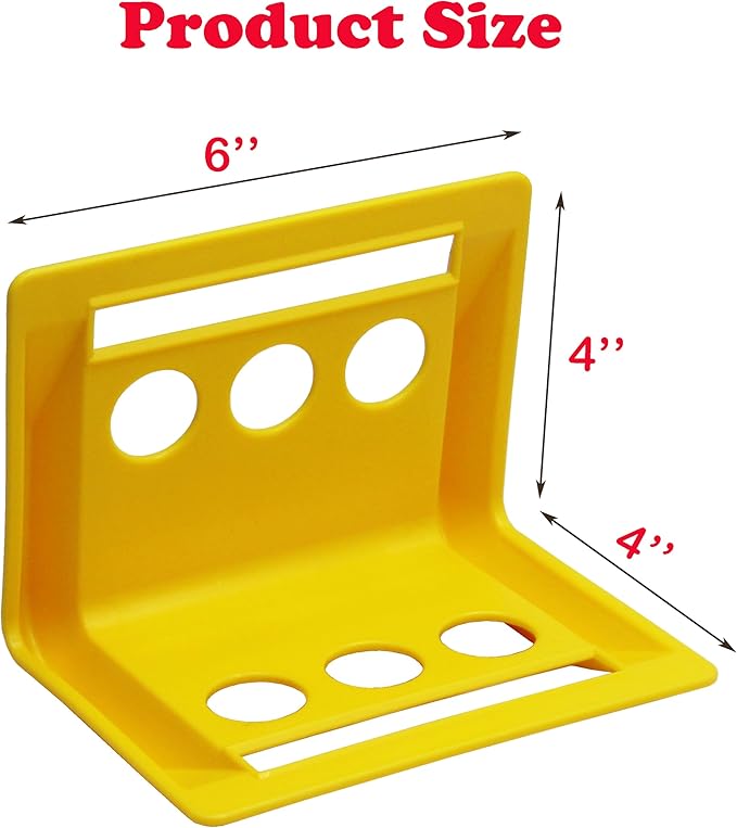 20 Pack Edge Corner Protector With Carrying Case for Flatbed Cargo Load-4'' x 6'' Winch Ratchet Straps Plastic Protectors (Yellow)