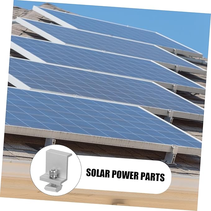 12pcs Solar Panel Rack Clips Mid End Clamps for Household Solar Panel Installation Easy to Use for Outdoor Use