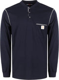BOCOMAL FR Shirts for Men 5.5oz Lightweight Long Sleeve Work Henley Fire Resistant Shirt CAT2