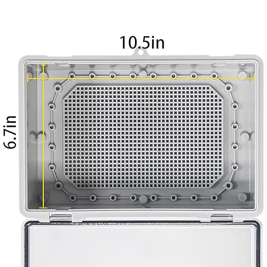 Waterproof Electrical Junction Box Waterproof Box ABS Plastic Enclosure Switch Router Project Box Electronics Enclosure with Mounting Plate Wall Bracket Clear (11.4"x7.4"x5.5")
