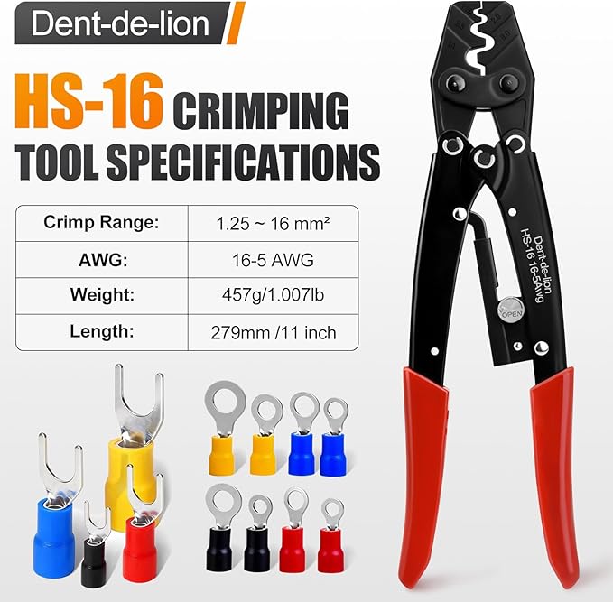 Crimping pliers with connectors and connector dust covers are used as crimping tools for 50 ampere 600V connector, as well as clamps, terminals, cable connect, and cutting tools (10PCSgrey 6AWG)