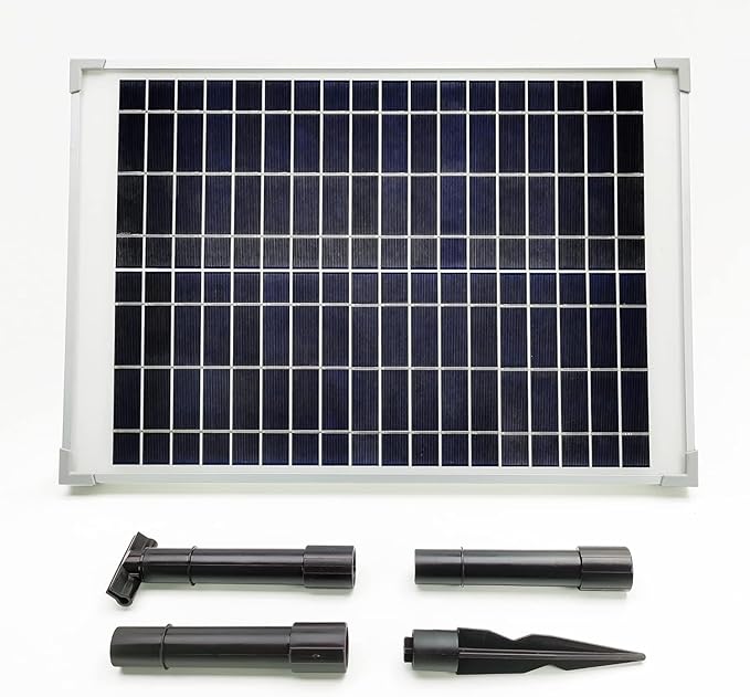 25W Solar Water Pump KIT: DC Dry-Run Protection Water Pump 370GpH with 18V 25W Solar Panel for Fountain, Fish Pond, and Aquarium (No Backup Battery)