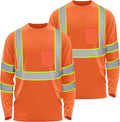 W&H Hi Vis Safety Long Sleeve Shirts Reflective High Visibility Birdeyes Class 3 Shirts,Construction Work