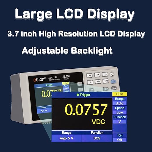 XDM1241 Digital Multimeter Tester 10A AC/DC Current and 1000V DC Voltage Tester, Resistance, Frequency, Capacitance, Diode, Continuity, 3.5 inch LCD Bench Multimeter