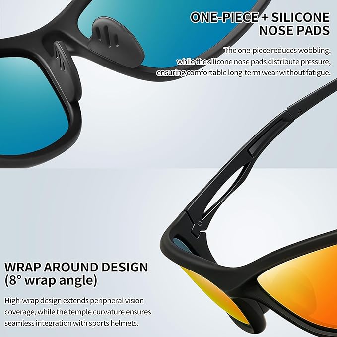 Joopin Sports Sunglasses Polarized UV400 Protection Wrap Around Sun Glasses Shades for Men Women