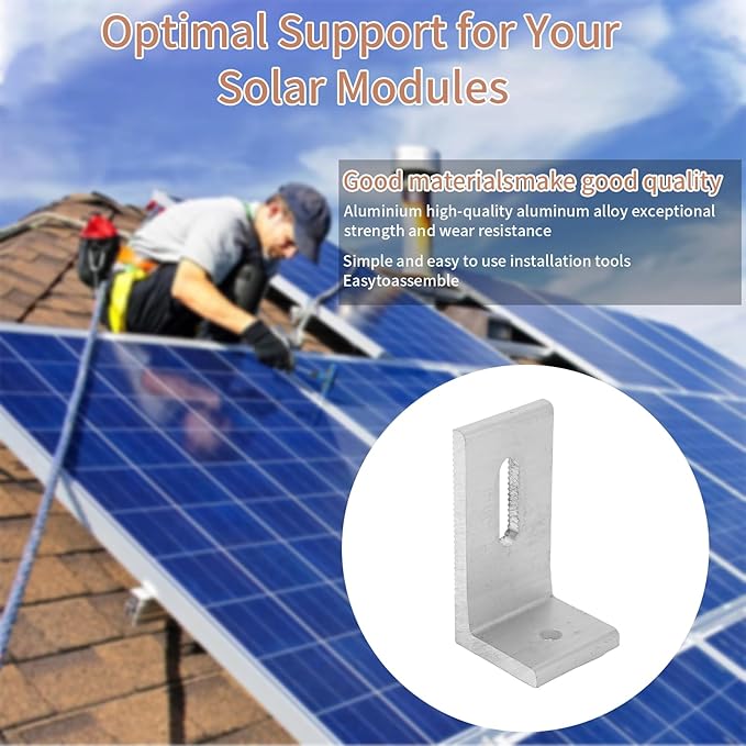 L Foot Solar Mount,Aluminum Alloy Photovoltaic Solar Panel Mounting L Brackets for Roof PV System Waterproof & Weather Proof,Strong Load (20PCS)
