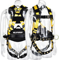 3D-Rings Fall Potection Safety Harness With Waist＆Leg Tounge Buckles|Waist & Shoulder Pad Support ANSI Compliant
