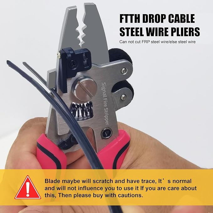 Signal fire Fiber Optic Stripper, 9 in 1 Fiber Optic Stripper Tool, Wire Cutters Pliers Electrician Tools for Wire Stripping Cutting & Cleaning, Fiber Cable Stripping Tool for Technicians