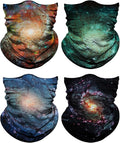 4Pack Neck Gaiter for Men Women Face Cover Mask Head Wrap Balaclava Headwear Bandana Headband Magic Scarf
