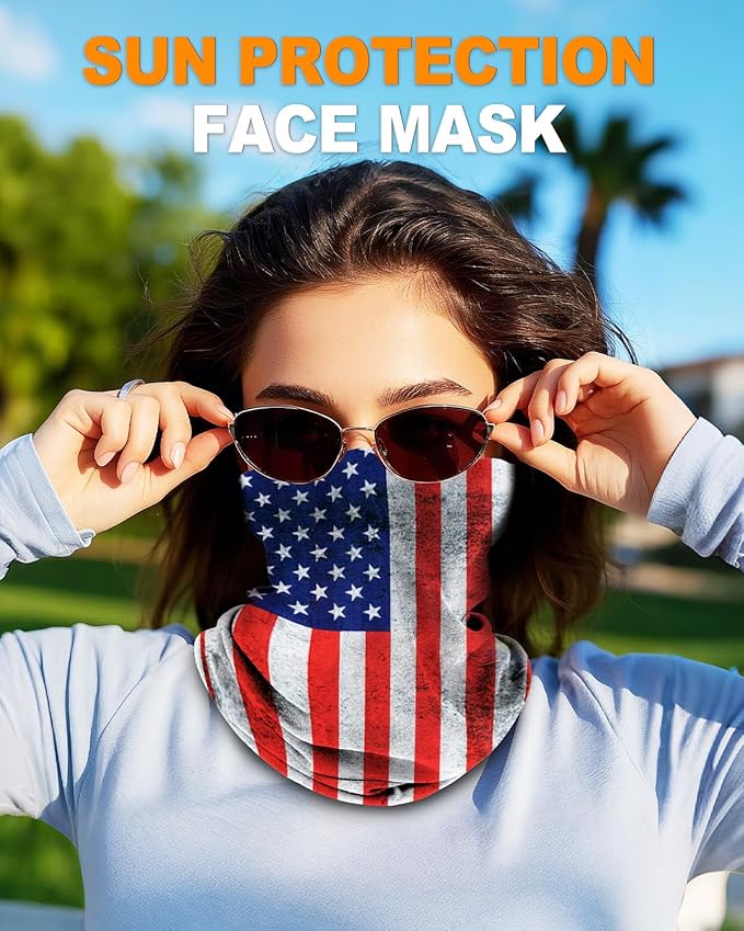 4Pack Neck Gaiter for Men Women Face Cover Mask Head Wrap Balaclava Headwear Bandana Headband Magic Scarf