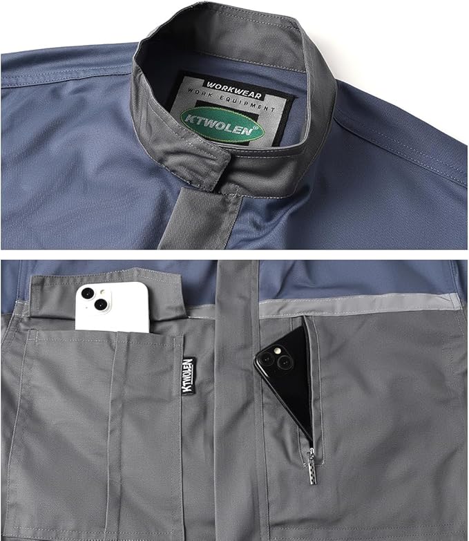 Mens Reflective Coverall Work Mechanics Coverall Work Suit Hi Vis Jumpsuit Bicolor Overalls