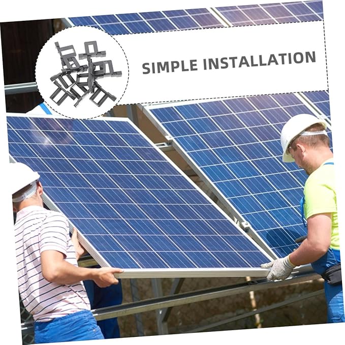GALPADA 12pcs Photovoltaic Panel Water Drainage Clip Solar Panel Clamps Easy Installation and High Durability