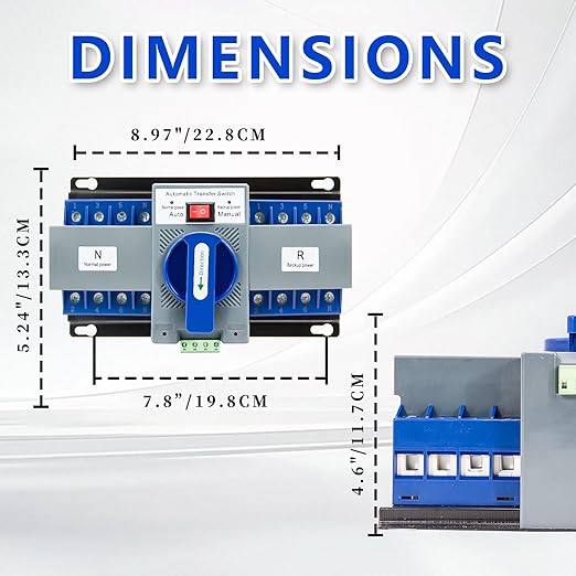 Dual Power Automatic Transfer Switch 4P 63A AC110V Generator Changeover Switch ATS 50Hz/60Hz