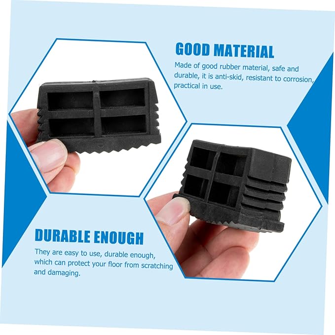 STOBOK 4pcs Non-Slip Rubber Ladder Feet Covers Sturdy Anti-Slip Mats for Extension Ladders Safety Accessories for Home and Construction