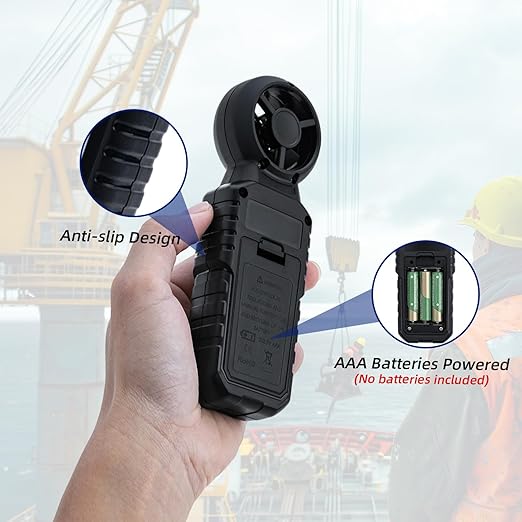 Mcbazel 3 in 1 Handheld Digital Anemometer Wind Meter, High Precision Wind Speed Measuring, Digital Wind Speed Meter with Backlight for HVAC, Sailing, Fishing, and Indoor Outdoor Use