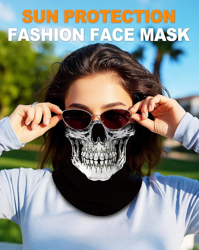 4Pack Neck Gaiter for Men Women Face Cover Mask Head Wrap Balaclava Headwear Bandana Headband Magic Scarf