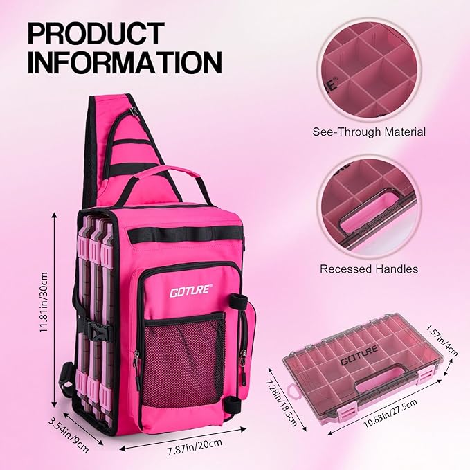 Goture Pink Fishing Rod and Reel Combo - ML Action Spinning Reel Pole with Pink Bag - Telescopic Rod Kit for Starter Travel Saltwater Freshwater, Gift for Woman