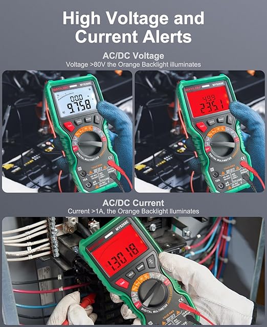 Multi Meter Digital Multimeter 20000 Counts Auto Ranging, Voltmeter for Voltage Current Resistance Diodes Continuity Frequency Duty Cycle Capacitance Temperature NVC Live