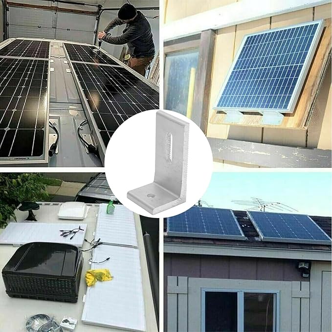 10-Pack Heavy-Duty Aluminum Alloy L-Foot Solar Mounts Photovoltaic Panel Mounting Bracket, Photovoltaic Mount, Waterproof Solar Panel Bracket for Roof PV System