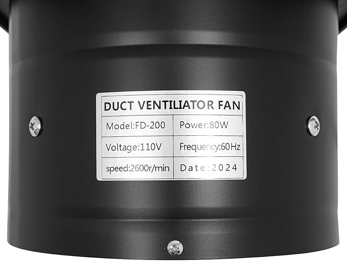 8 Inch Exhaust Fan, 110V 80W Industrial Axial Flow Fan Portable Ventilation Fan with Backdraft Damper, Wall Mount Utility Blower Ventilator Extractor for Garage Shops Kitchen, 2600RPM