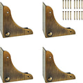 4PCS Metal Corner Protector, Box Corners Decorative Furniture Corner Protectors,for Cabinet Furniture Table Jewelry Box Case (Bronze)